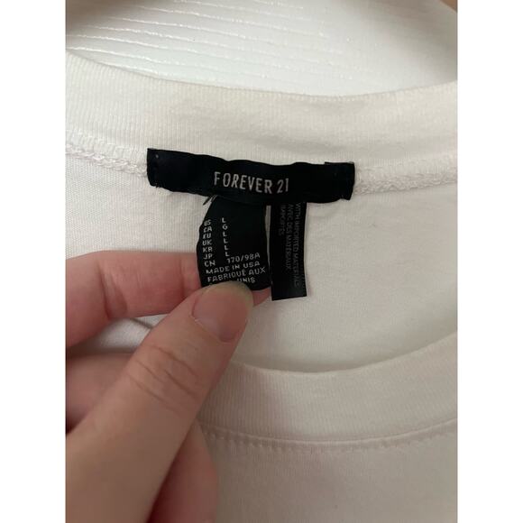 LA Girl white black tank top Forever 21 Los Angeles Size Large - Picture 4 of 7